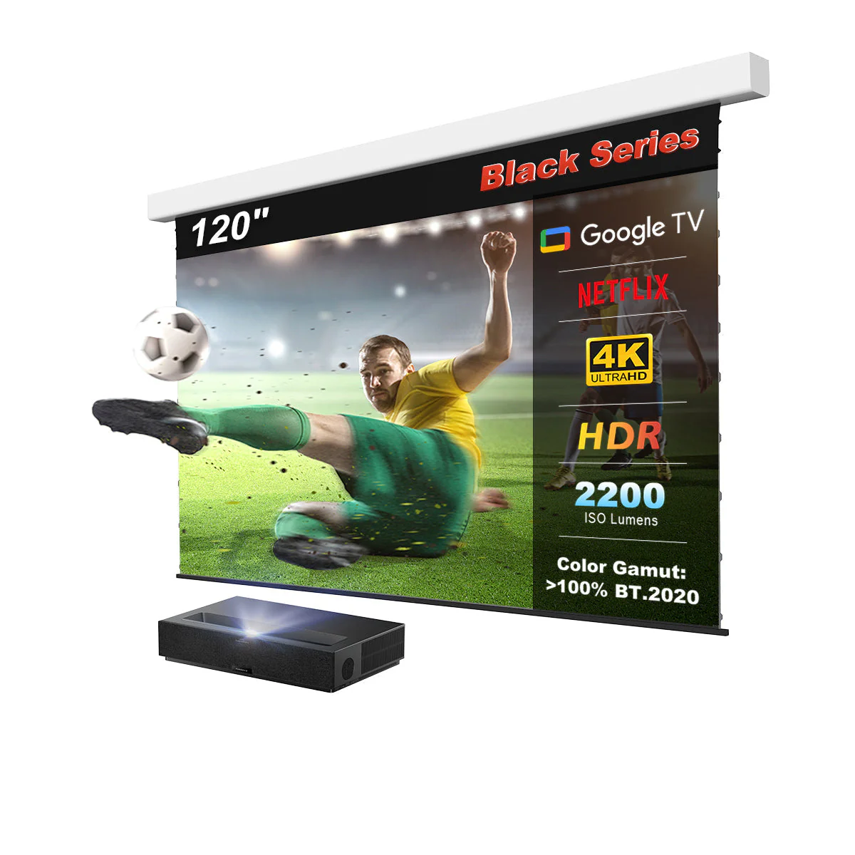 (Bundle) Formovie Theater Premium Triple Laser 4K TV Ultra Short Throw Projector + Black Series Motorized ALR Projector Screen - Image 23