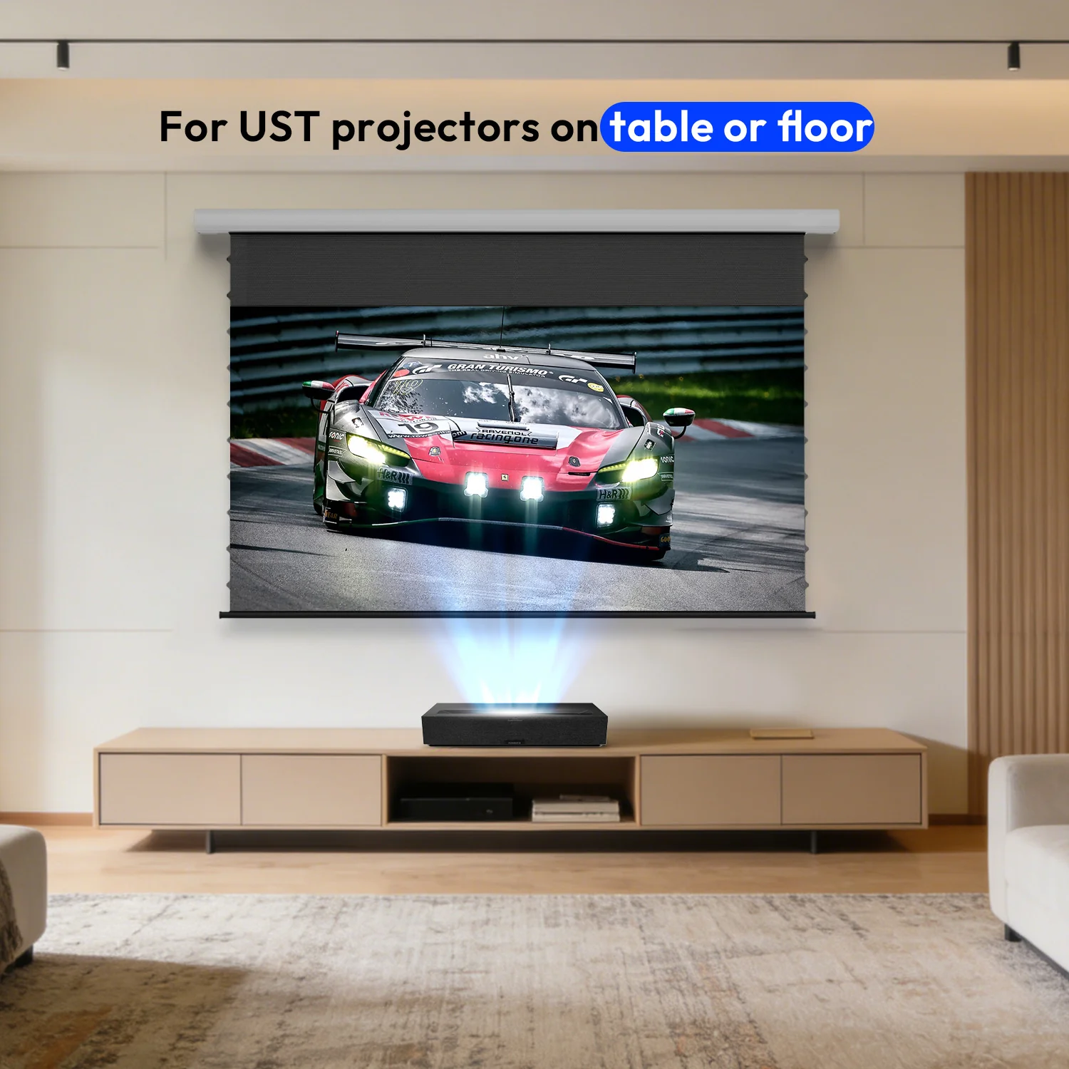 NothingProjector Black Series Slimline Motorized Tension Drop Down 95% ALR Projector Screen - Image 4