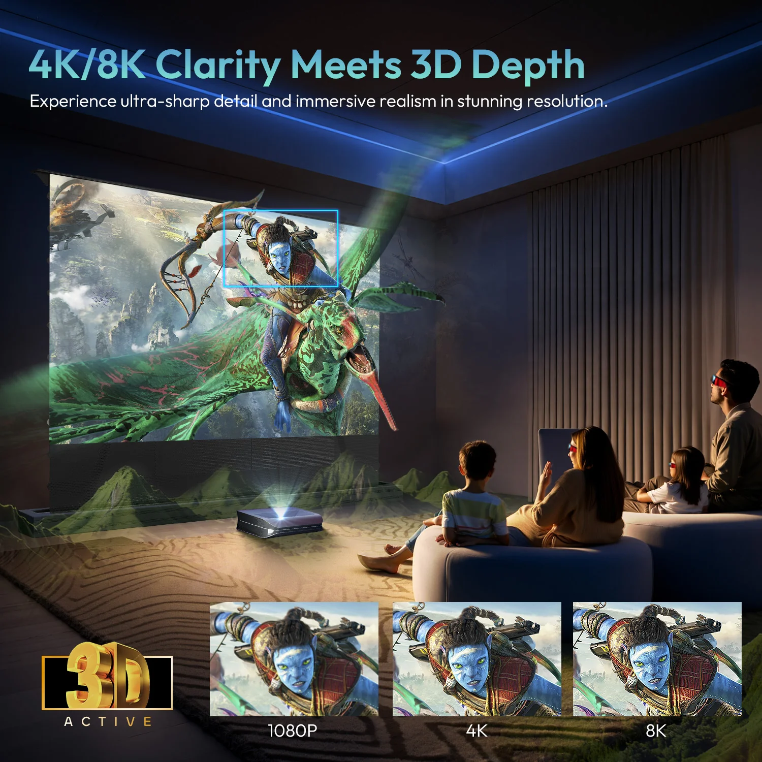 100''-120'' NothingProjector PET Crystal Classic 85% ALR Motorized Floor Rising Screen For UST Projector - Image 5