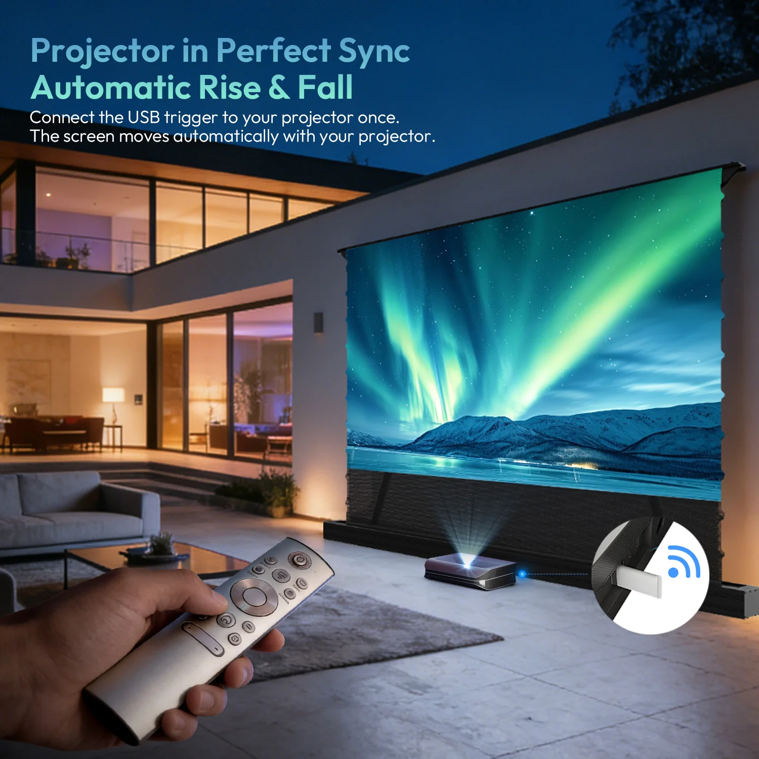 100''-120'' NothingProjector PET Crystal Classic 85% ALR Motorized Floor Rising Screen For UST Projector - Image 8