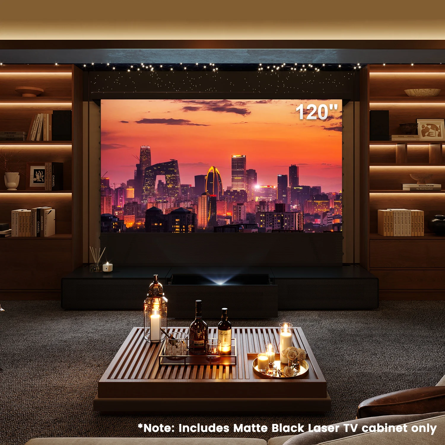 Shore Fully-Assembled Modern Matte TV Stand for UST Projector - Image 4